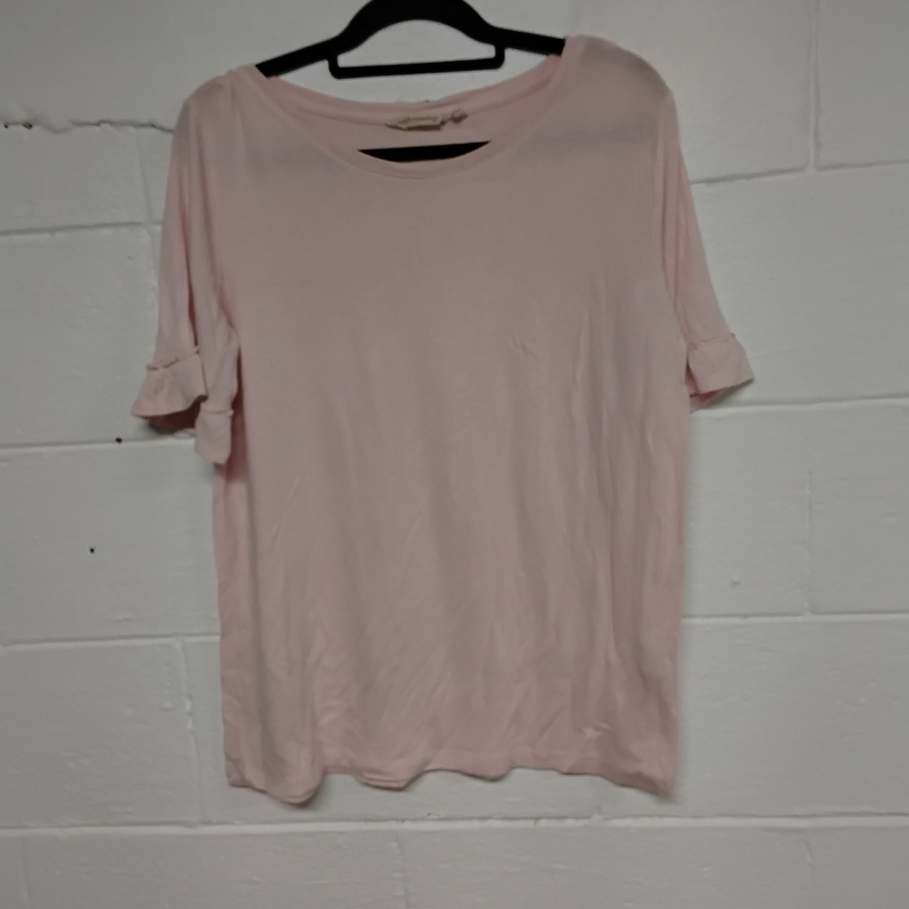 Women's Pink Ruffle Sleeve Top